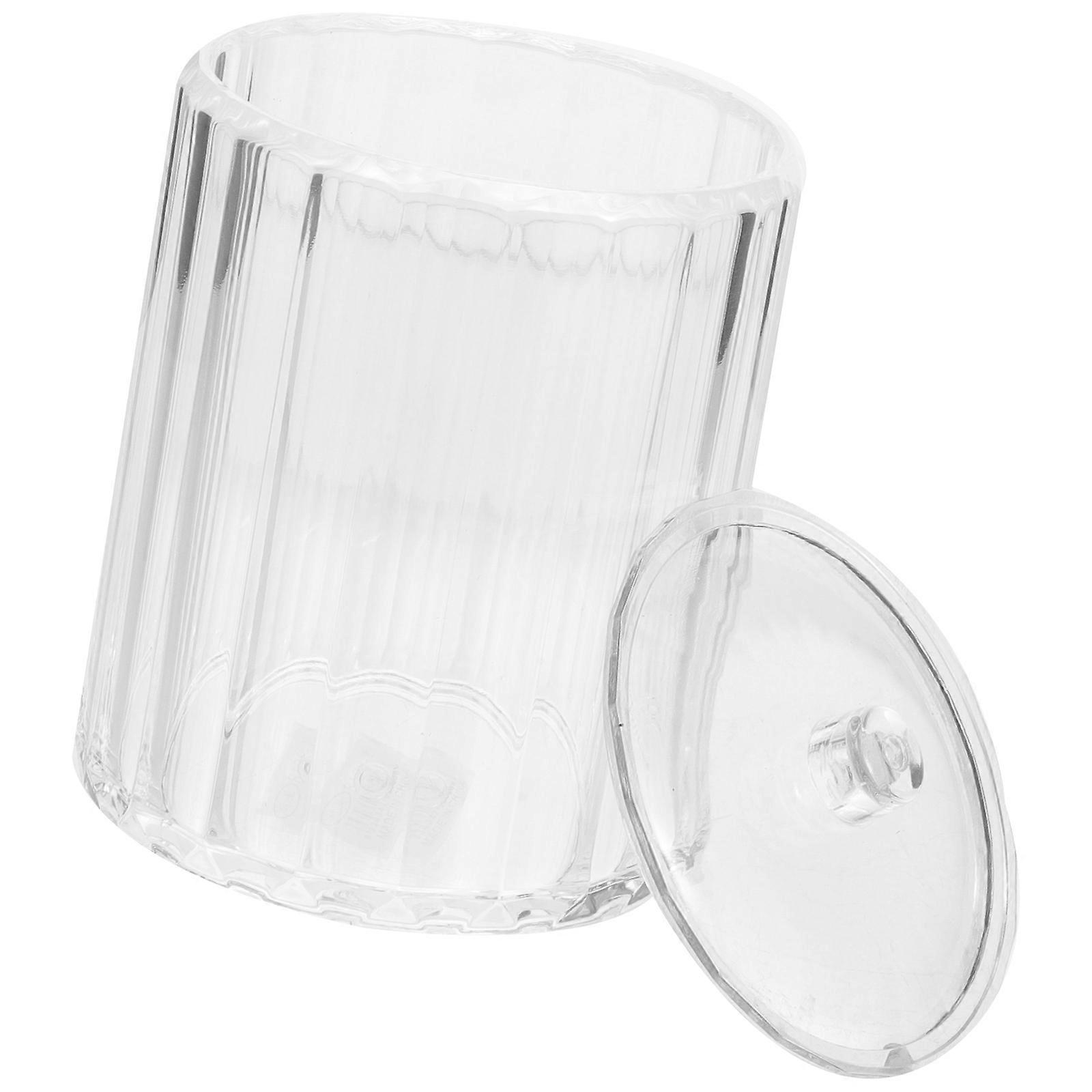 Clear Acrylic Cotton Swabs Holder for Storage Use 5Pcs Set