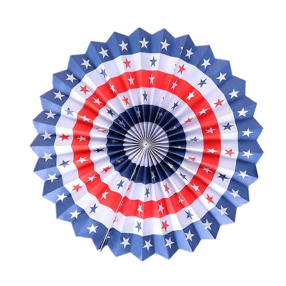 American Independence Day String Flags Party Folding Fans for Decorating 6Pcs Set