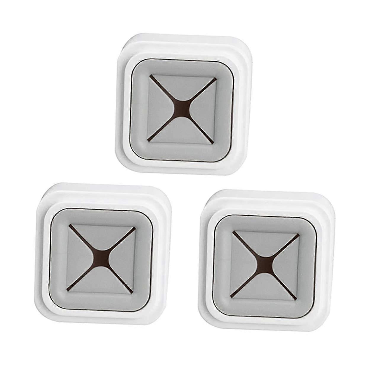 3Pcs Self Adhesive Bathroom Towel Hooks Wall Mounted Rack No Drill Space Saving Holder Gray