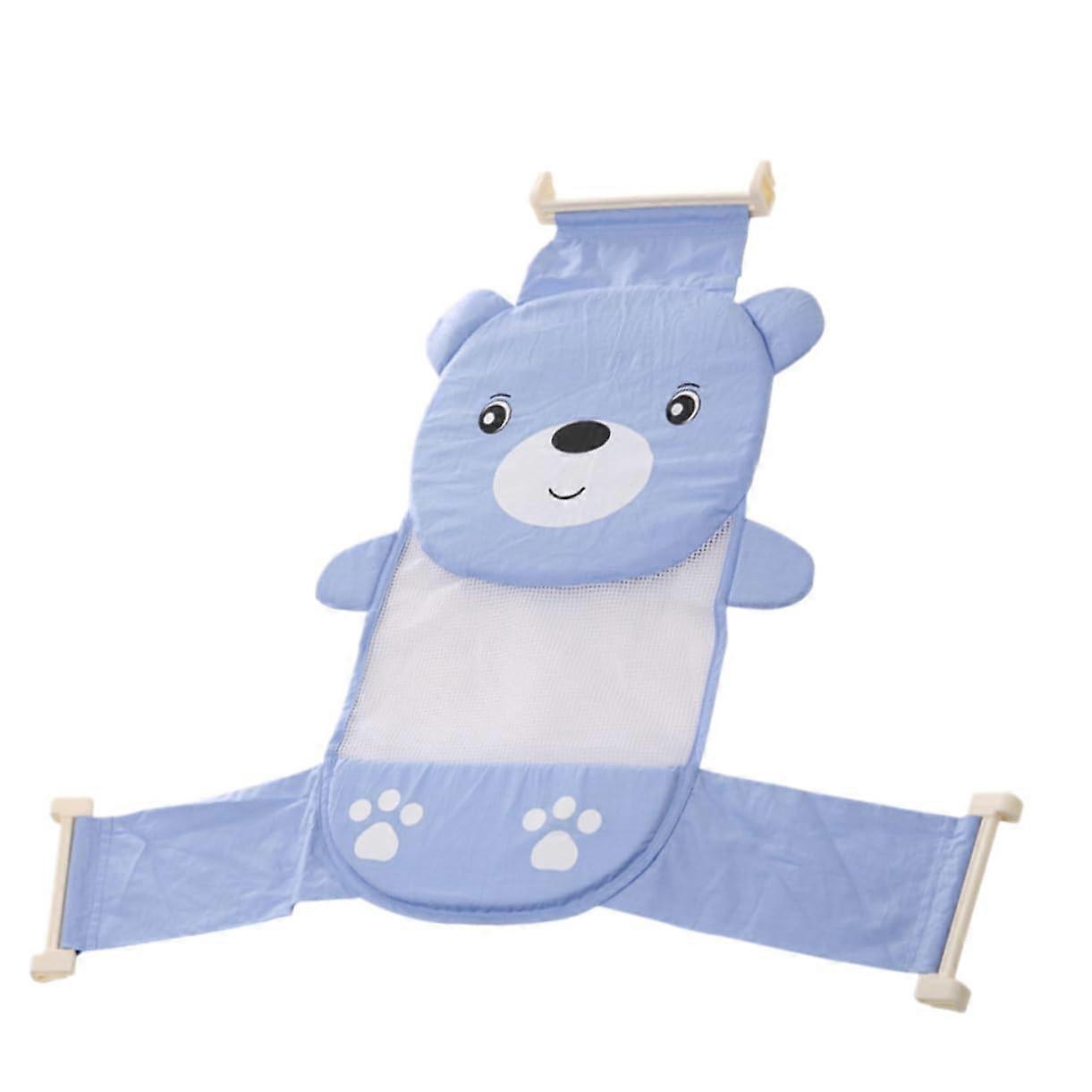 Baby Bath Seat Mesh Newborn Bath Support Net with Strap, Foldable SpaceSaving Design