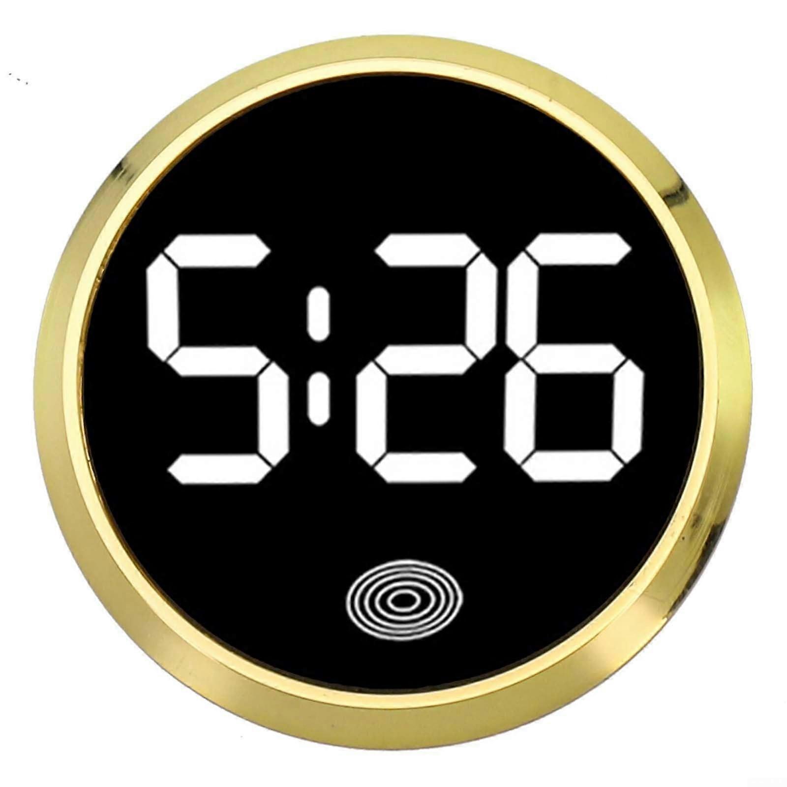 Car Dashboard Clock with Touch Button Control, Luminous Display, ABS Wear Resistant, Gold