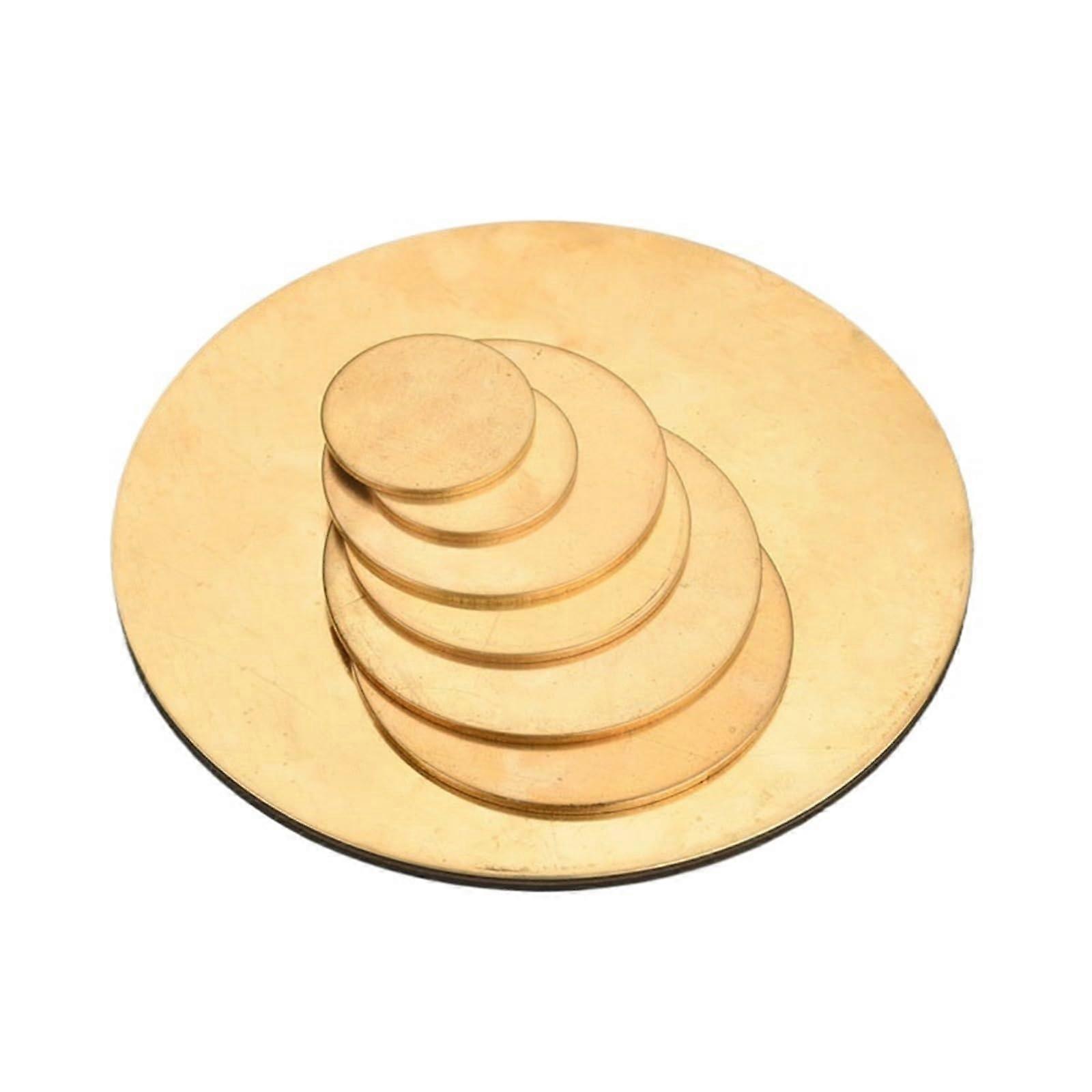 Brass Sheet Solid Brass Round Plate 20mm Diameter 3mm Thick Corrosion Resistant for DIY Engraving