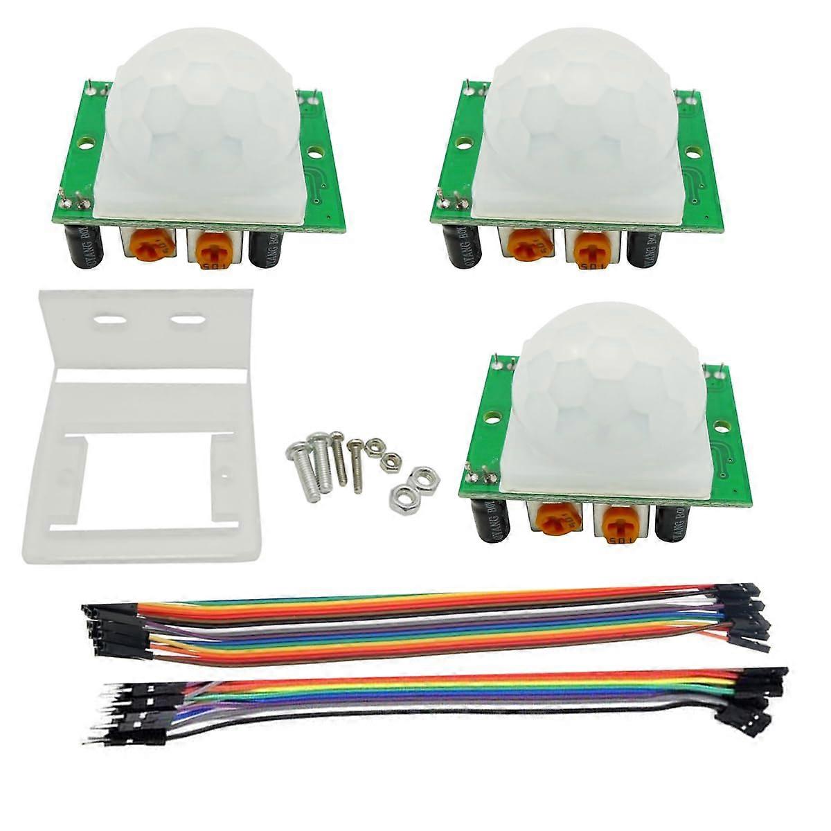 3PCS HCSR501 PIR Motion Sensor Module with Adjustable Delay Timer for Home Security Lighting