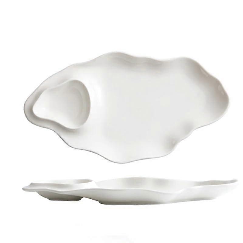 Ceramic Serving Tray Irregular Dinner Plate for Appetizers Salad Pasta Dessert Elegant Party Use