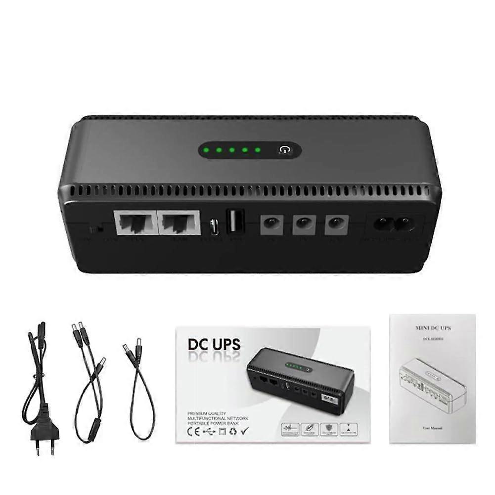 Portable DC UPS with Builtin Rechargeable Battery for Router ONT Camera Multiple Voltage Outputs