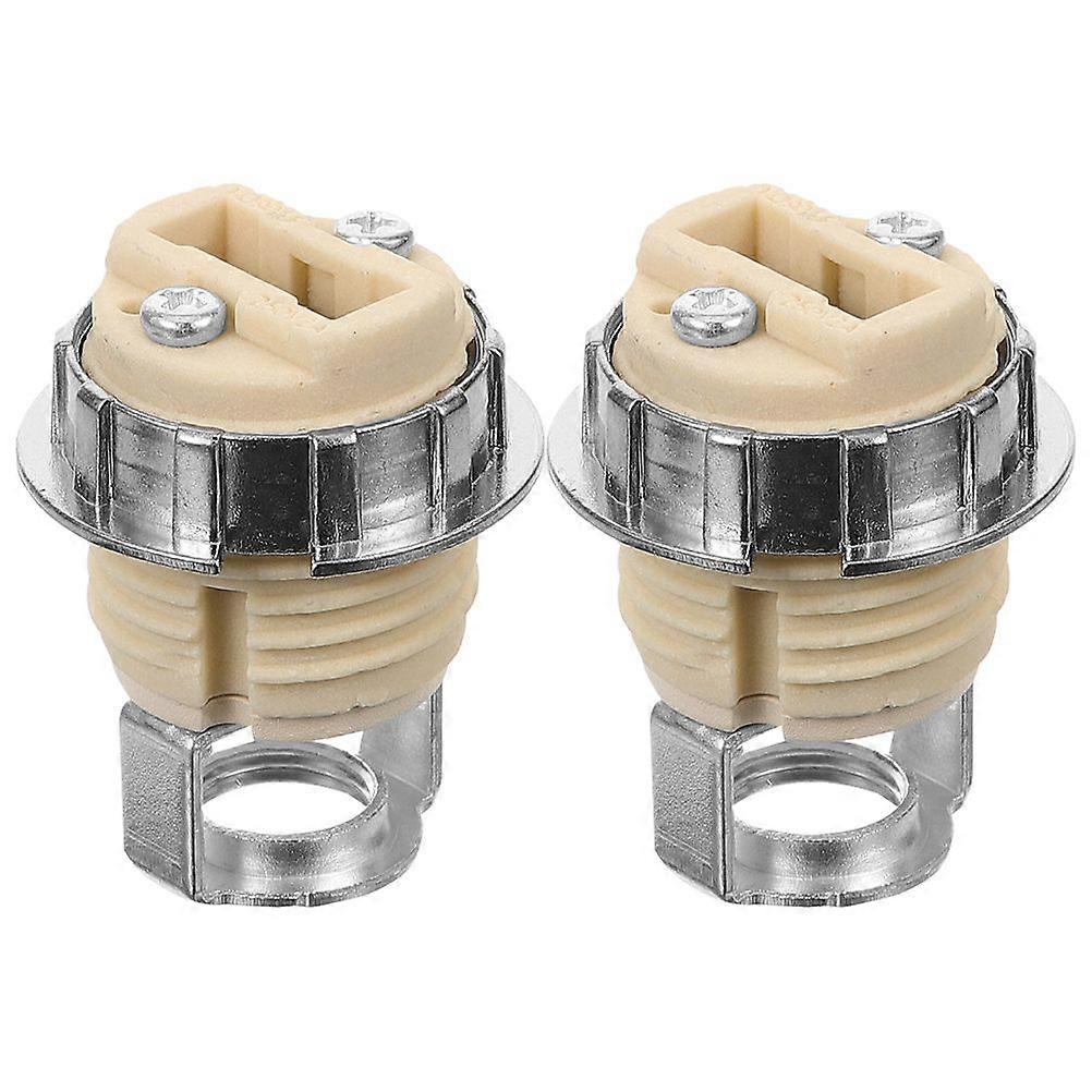 2pcs Ceramic G9 Light Threaded Socket Screw-in Light Bulb Socket Light Bulb Holder Replacement