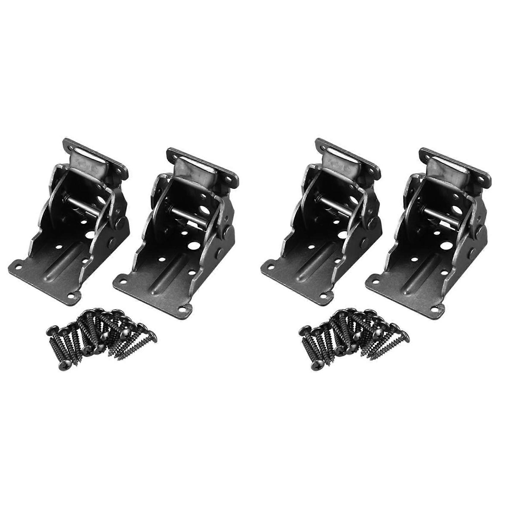 4Pack Folding Brackets, Lock Extension Support Bracket Foldable Self Lock Hinges with Screws for Table Bed Leg Feet