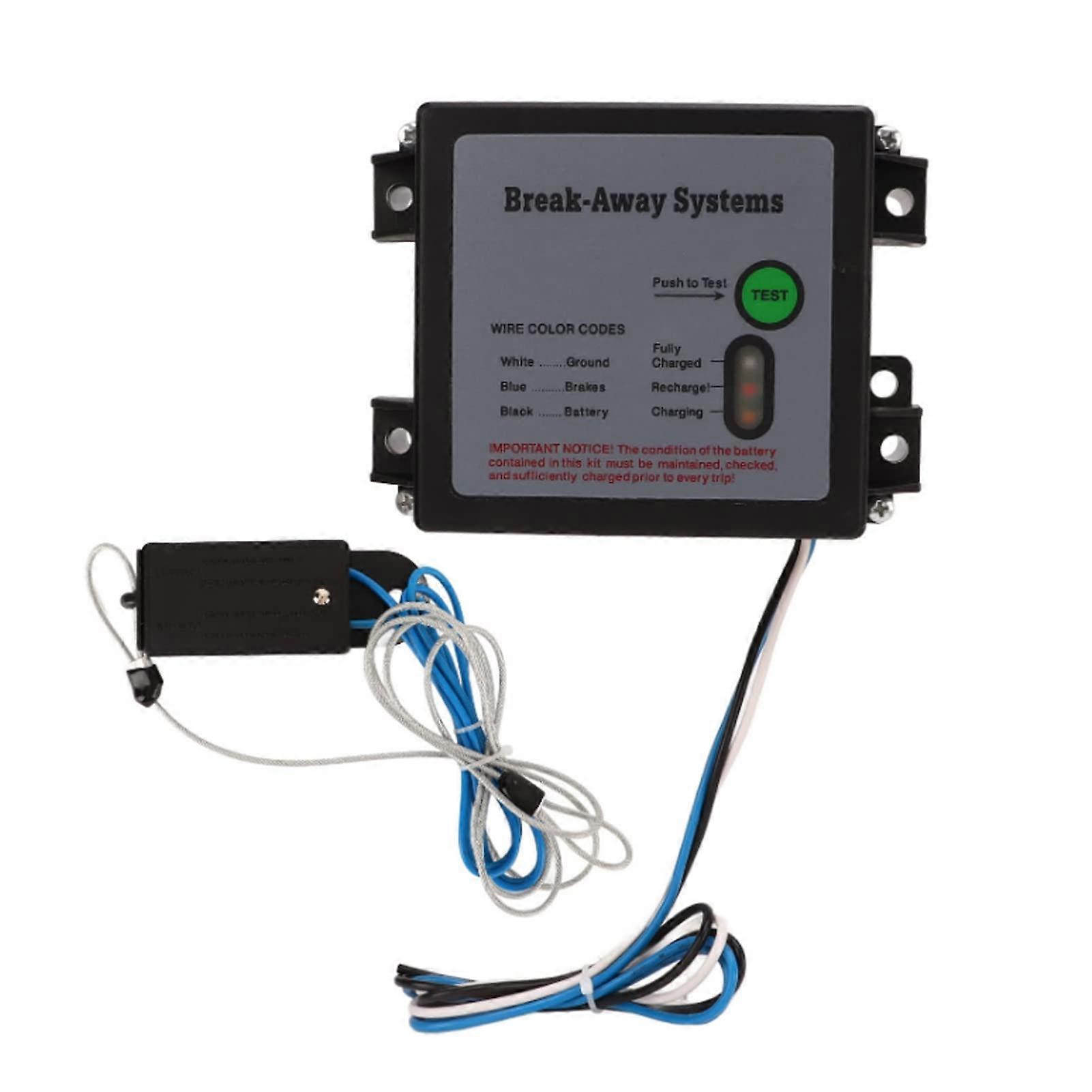 Trailer Breakaway Kit with LED Indicator, 12V Weatherproof Electric Brake Controller for Universal Trailers