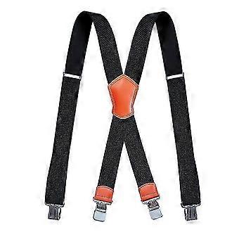 Tirantes ajustables resistentes para hombre con forma de X y clips metálicos resistentes, 1 pieza, color negro
