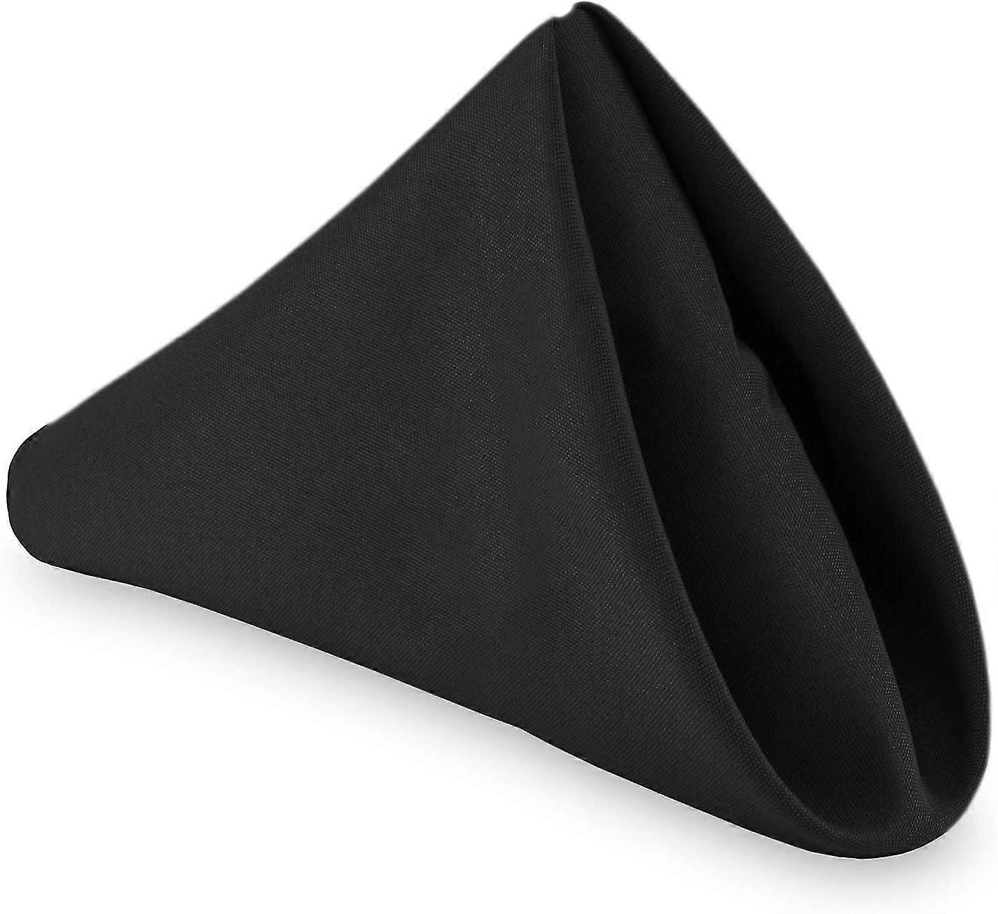 12Pcs 17" Black Cloth Dinner Table Napkins Machine Washable Polyester