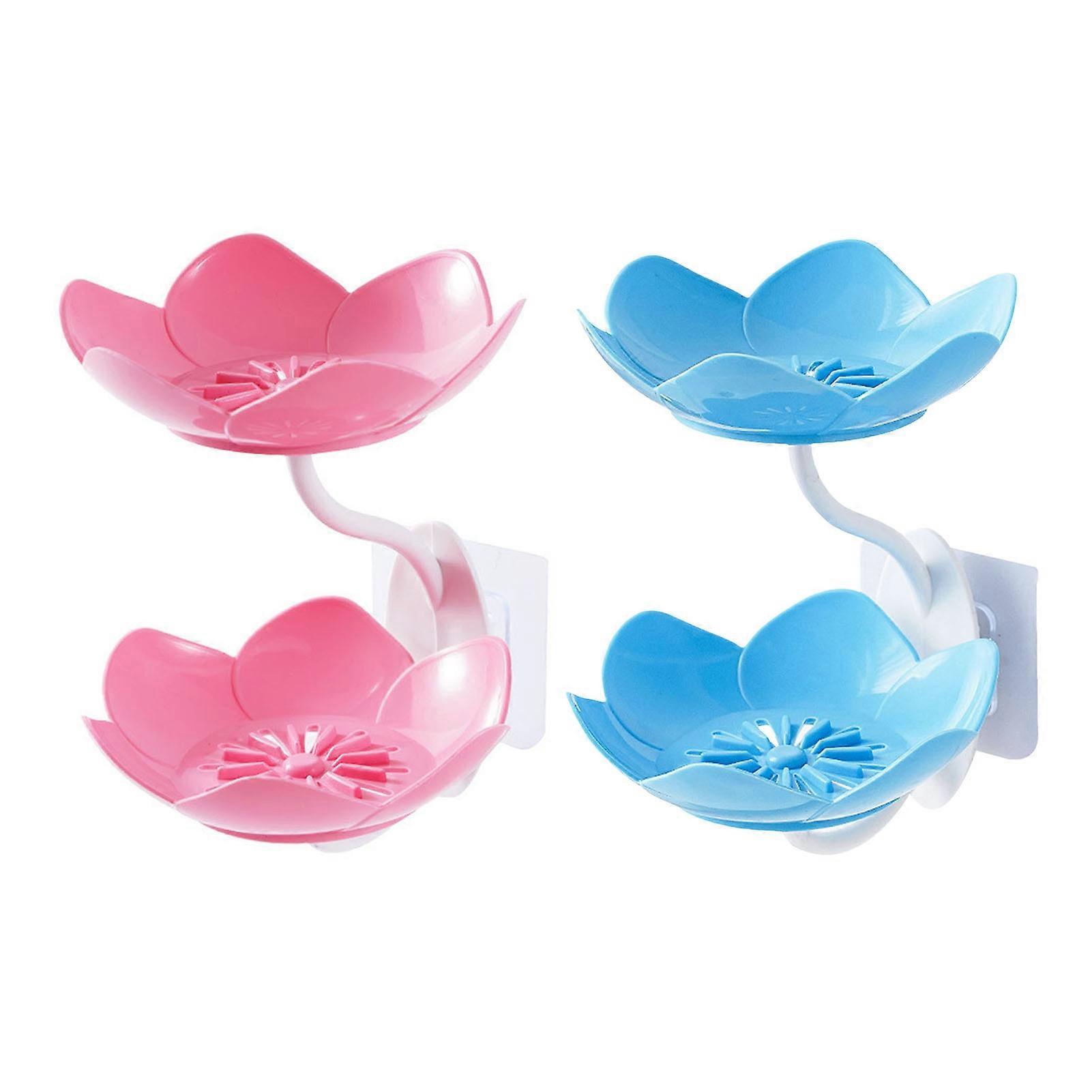 Double-Layer Soap Rack with Suction Cup for Bathroom Kitchen and Laundry