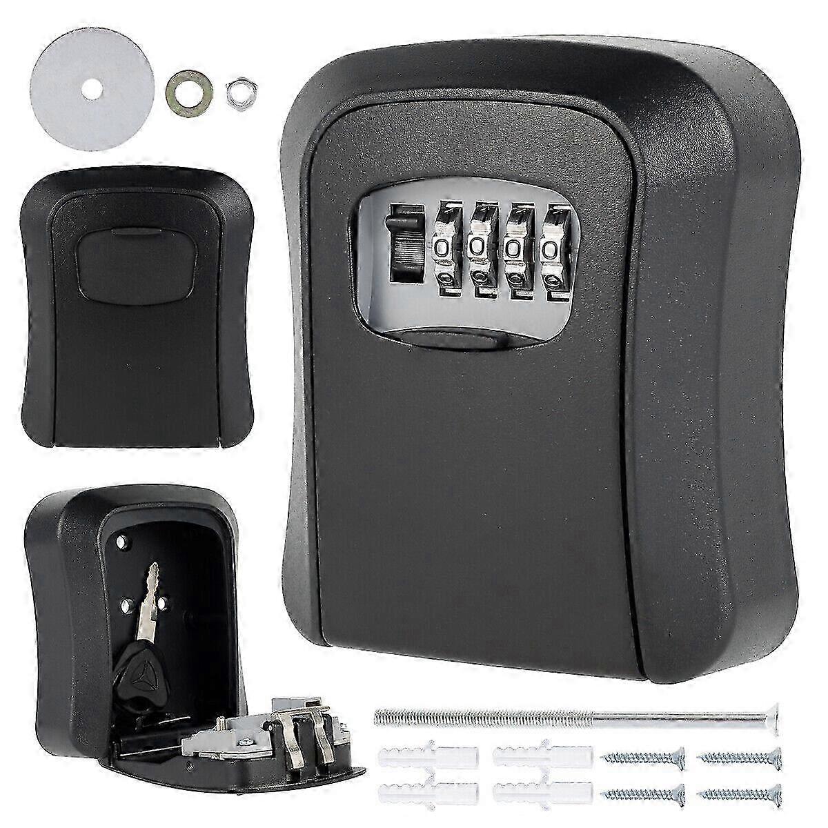 Compact key storage safe box with combination lock