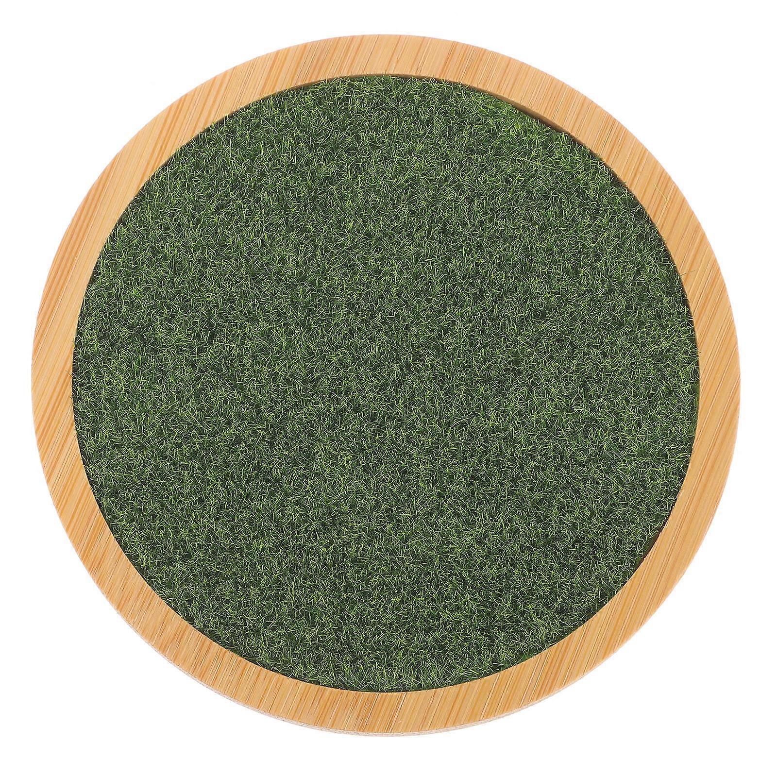 Grass Display Stand for Decor Durable Wood Plastic Material Green