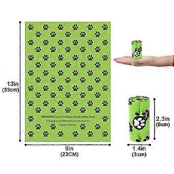 Green Step Pattern Pet Poop Bags Disposable Large Capacity Durable Dog Waste Bags