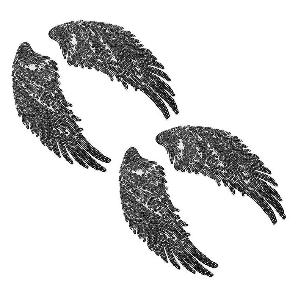 Angle Wing Patch Sequin Clothes Patch for DIY Clothing Sewing 2Pairs