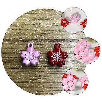 Cherry Blossom Shape Bell Pet Bell for Decoration 5Pcs Pet Necklace Accessories