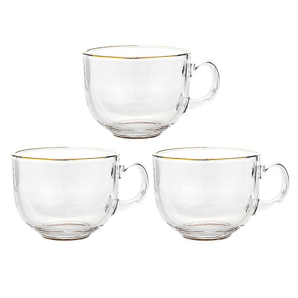 3er-Set transparente Glasbecher mit Henkel