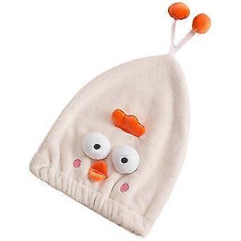 drôle absorbant à séchage rapide serviette chapeau design animal mignon dessin animé en forme de poulet bonnet de bain matériau doux beige une pièce pour le séchage hai