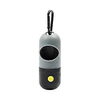 1pc Dog Poop Pickup Bag Dispenser With Led Flash Compatible with Outdoor Pet Walking (black)