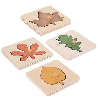 4pcs Montessori Puzzle Blätter Passendes Puzzle Spielzeug Form Kognitives Spielzeug Pädagogisches Spielzeug