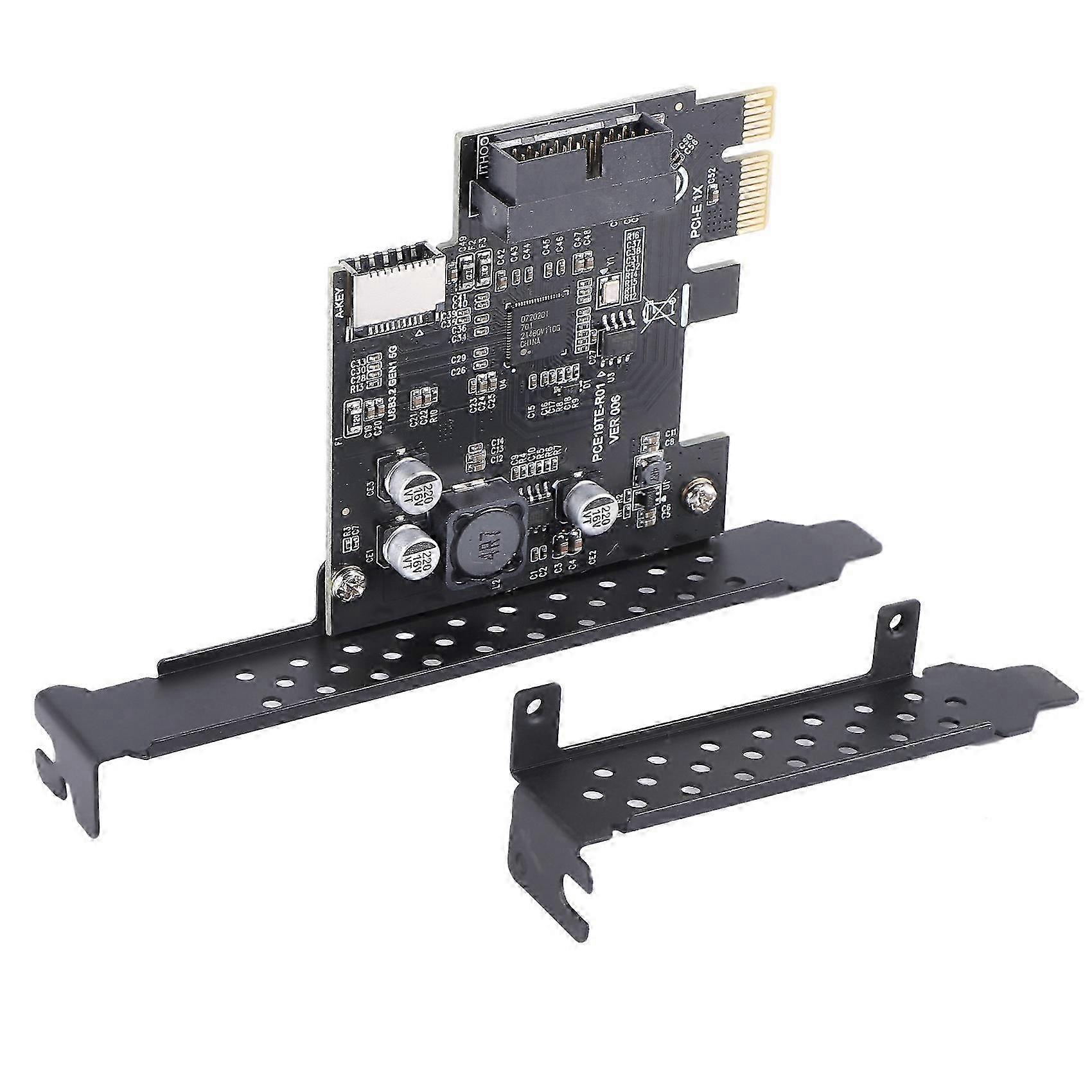 PCI-E 1X To USB 3.2 GEN1 5Gbps 20Pin Front Panel Header (To Type-C Front Panel Header) Front Panel Connector Riser Card