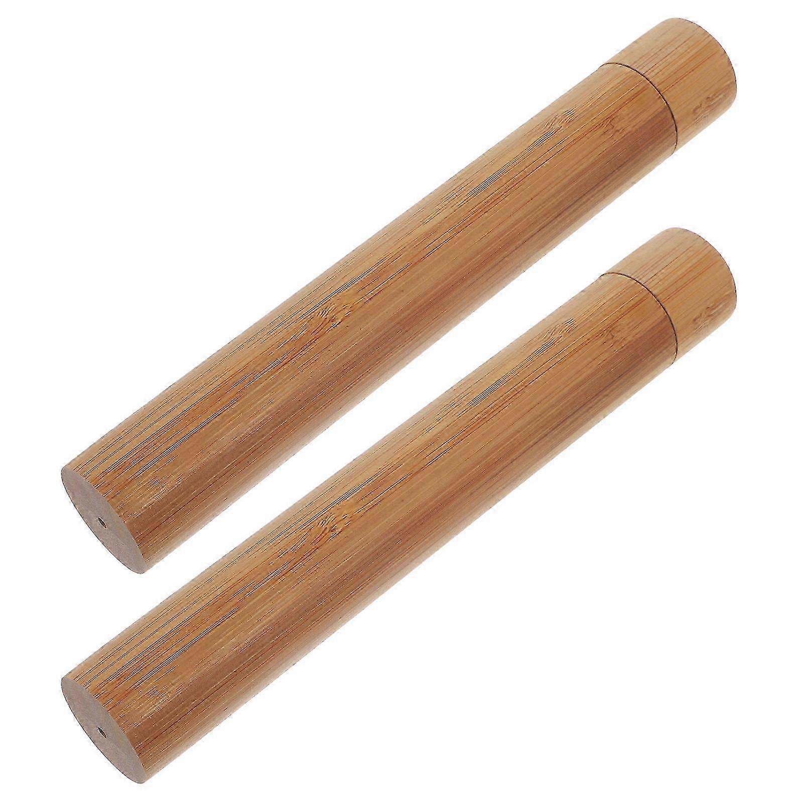 Bamboo Document Holder Tubes, 2Pcs for Artwork, Poster & Document Storage & Transport