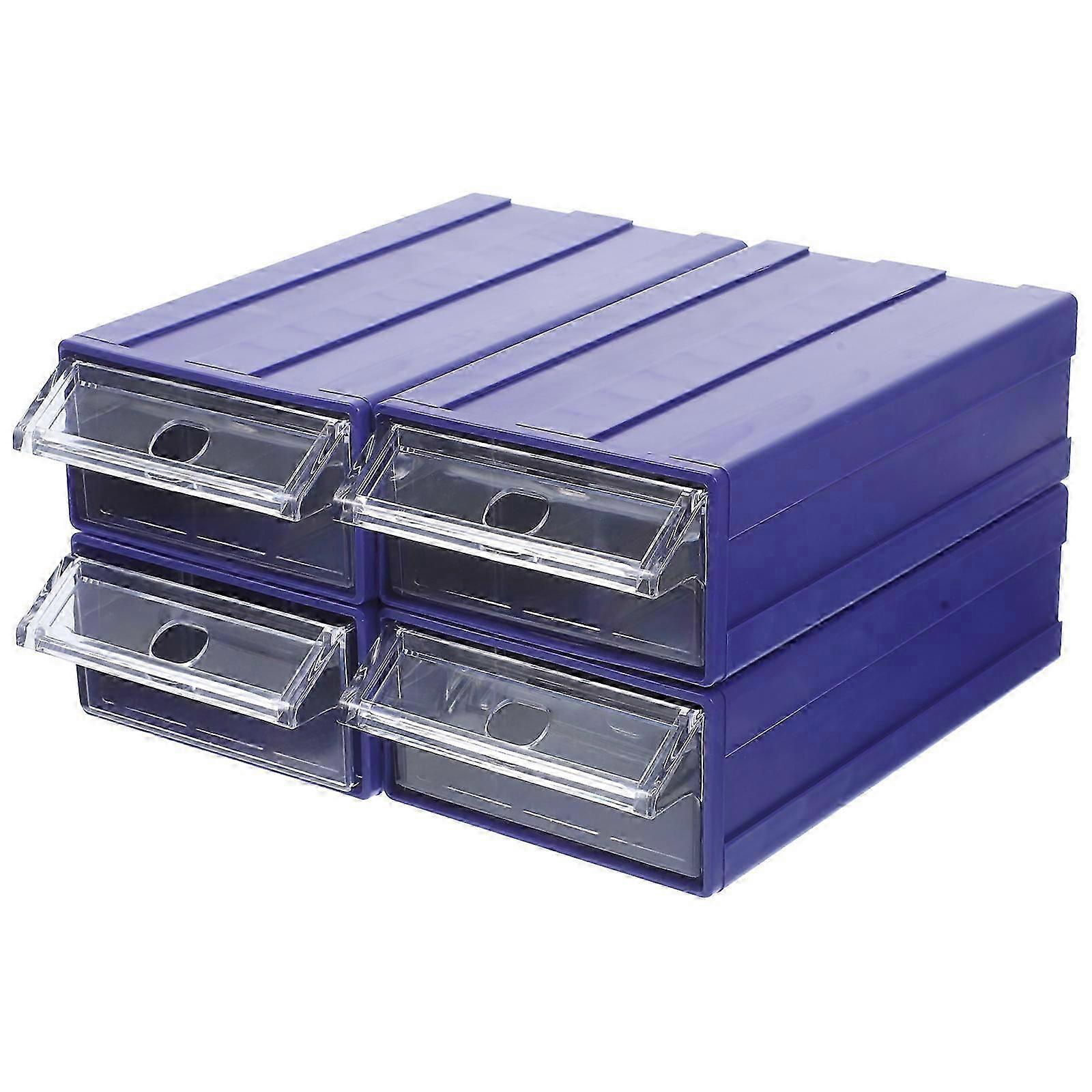 Home Use Plastic Storage Box Drawer Type Organizer 4Pcs Stackable