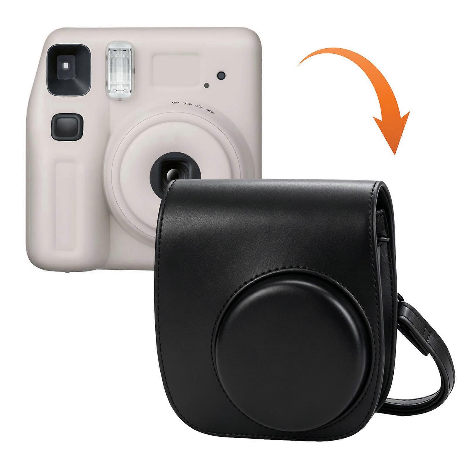PU Leather Camera Protective Case Adjustable Strap Flip Cover