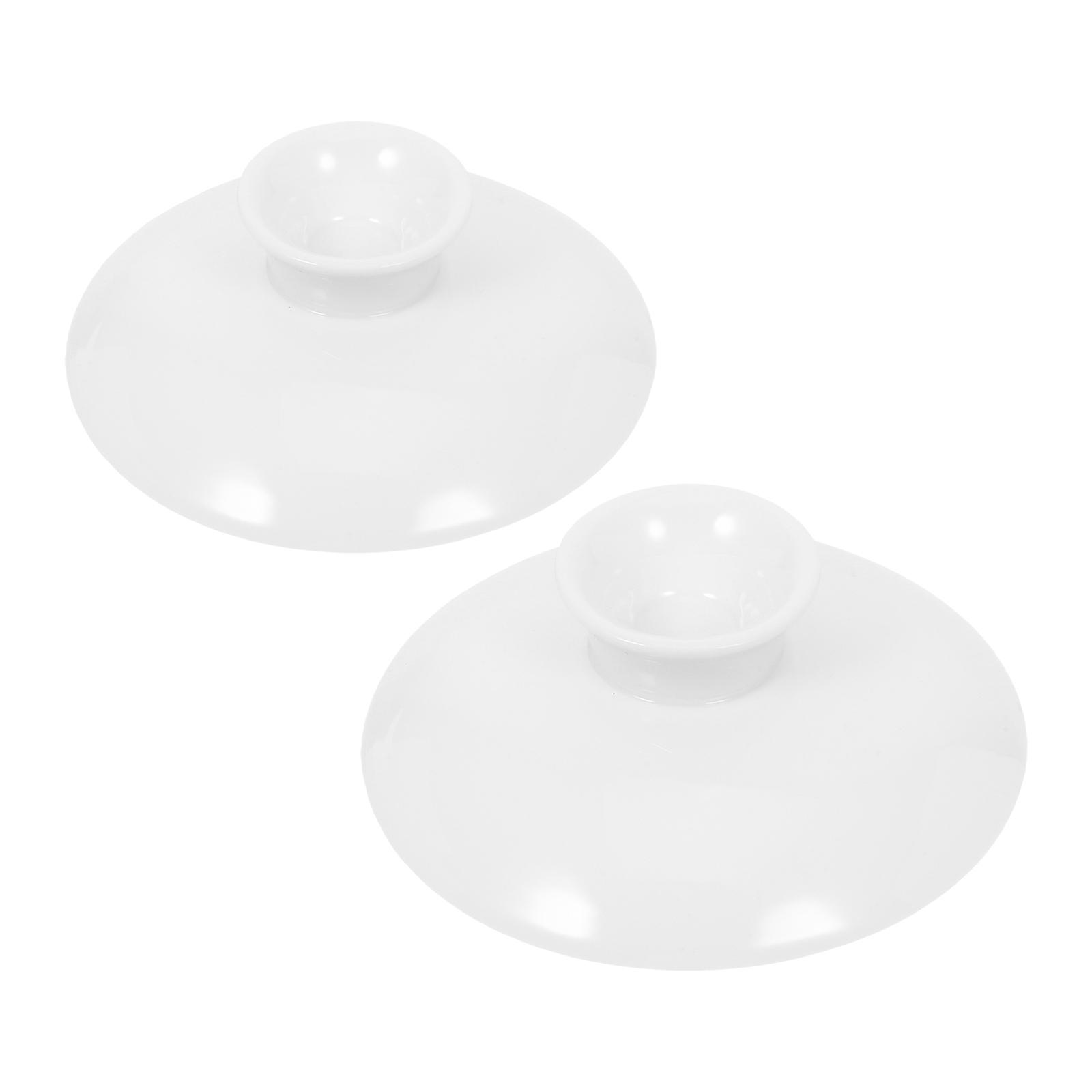 White Ceramic Teapot Lid for Kitchen Use Universal Replacement 8Pcs Set