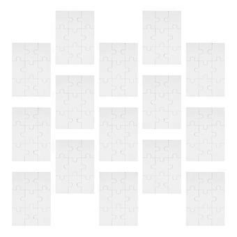 15 Sheets Blank Paper Puzzle Unfinished DIY Puzzle Toy Paintable Blank Puzzle