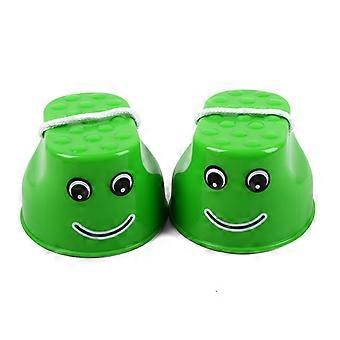1Pair Plastic Walker Stilt Balance Training Smile Jumping Stilts Coordination Game Outdoor Fun Sports Toyscompatible withKids