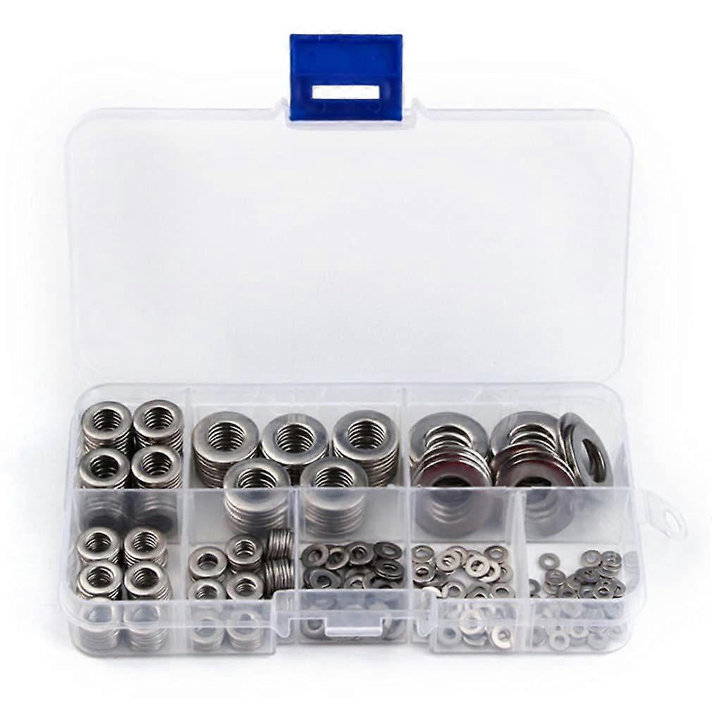360PCS Flat Washers, 8 Sizes Flat Washer Stainless Steel Washer Flat Washers
