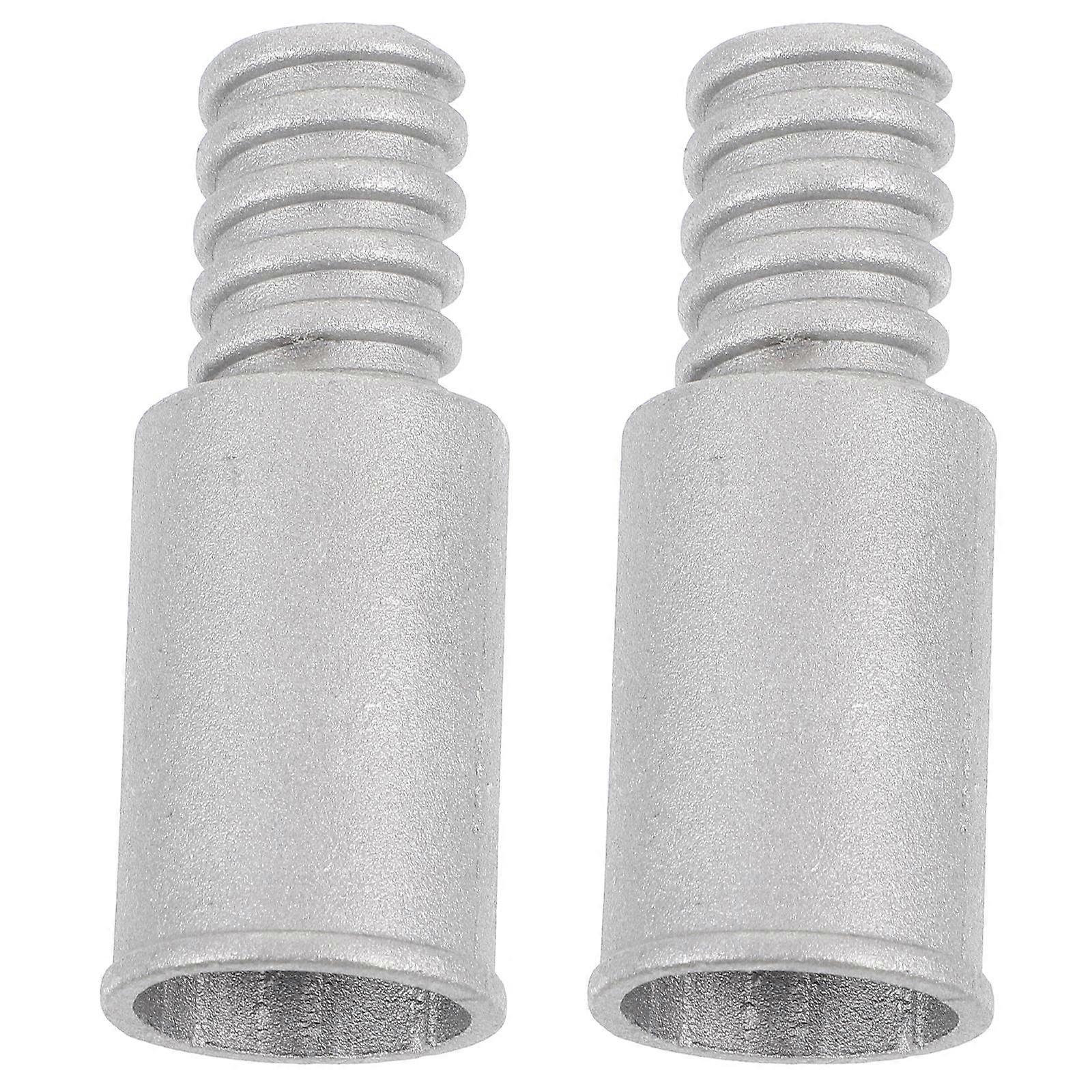 2pcs Broom Extension Pole Adapter Tips Metal Threaded Handle Tips End Adapter