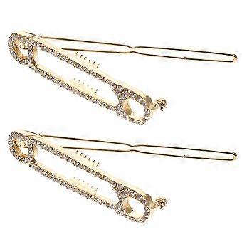 2 stk sikkerhetsnål hårspenner Rhinestone hårklemmer jentehår barrettes kvinner hårtilbehør