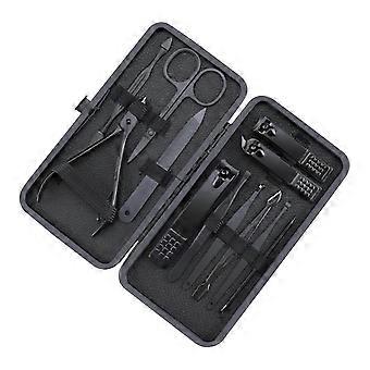 12st Manikyr Set med fodral Professionell pedikyr Set Nagelklippare Rostfritt stål Salon Grooming Kit för män Kvinnor Föräldrar Äldre Patient Travel Nail