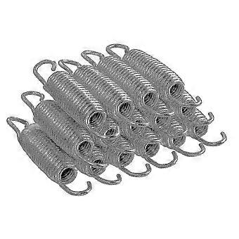 Galvanised Heavy-duty Trampoline Replacement Springs, Set of 15, Mixed Sizes