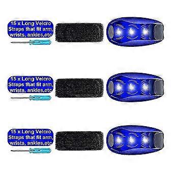 15 Pieces Led Safety Light, Compatible With Runners, Bike, Walking,blue