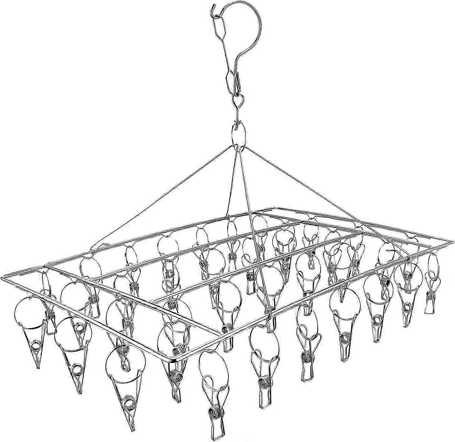 36 Clip Stainless Steel Sock Drying Rack