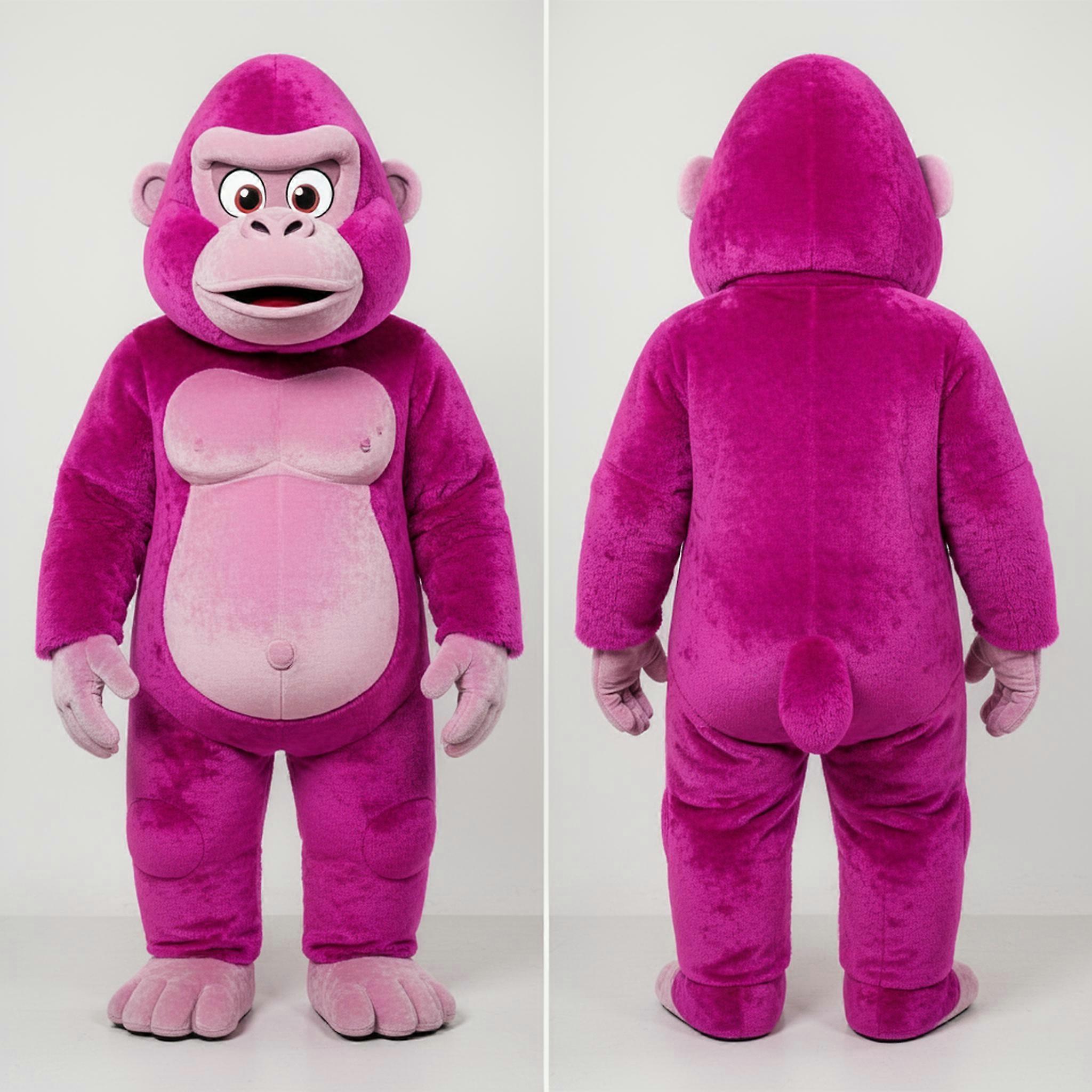 MASTICOT Magenta Playful Gorilla Mascot