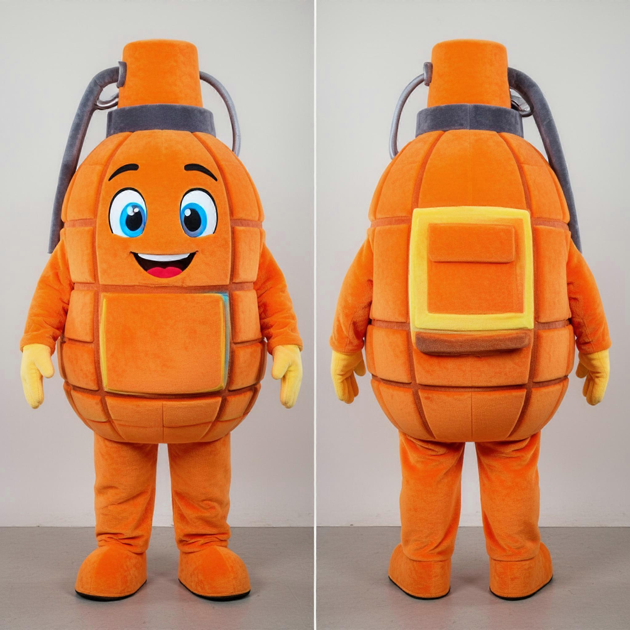 MASTICOT Orange Padded Grenade Mascot