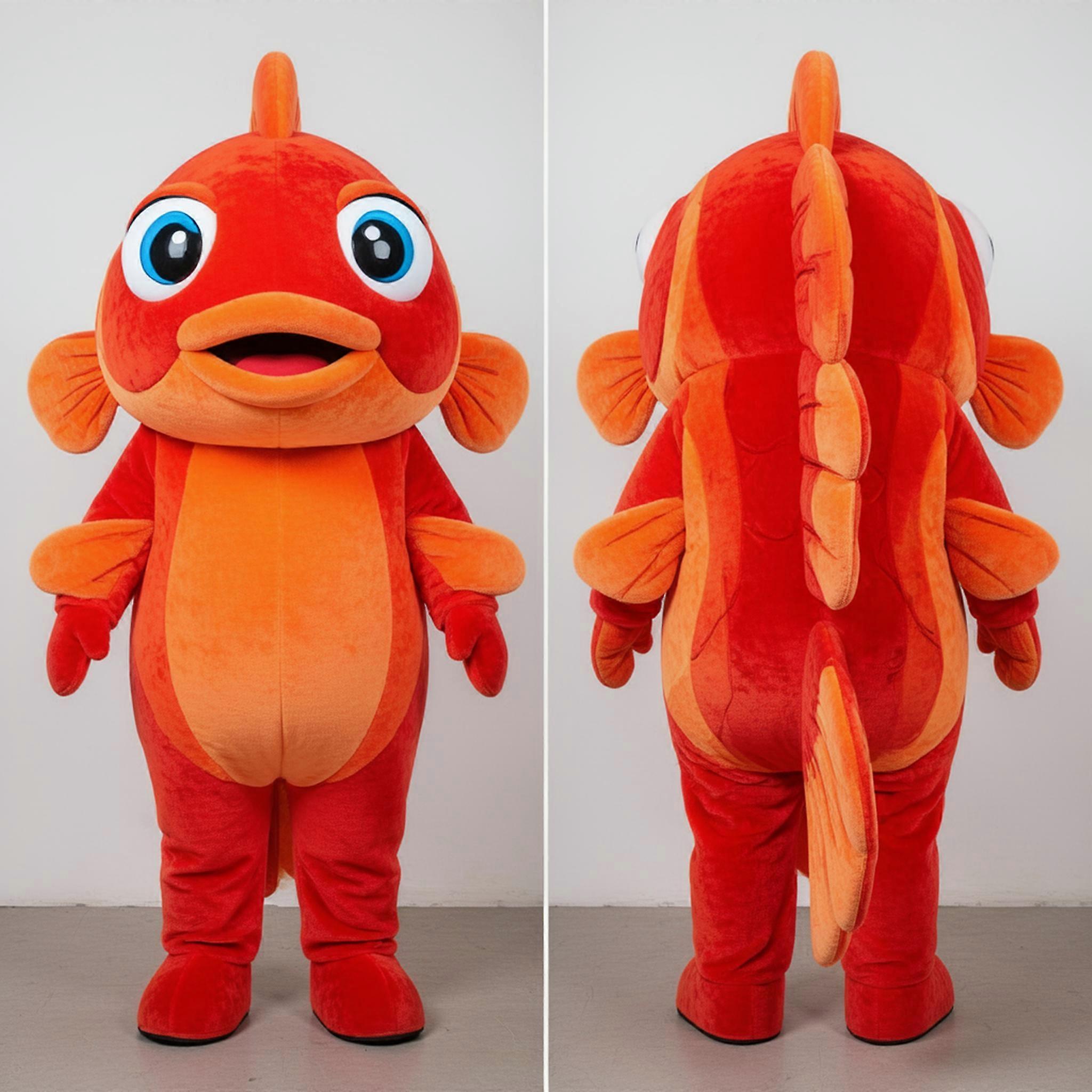 MASTICOT Rust Orange Plump Fish Tacos Mascot