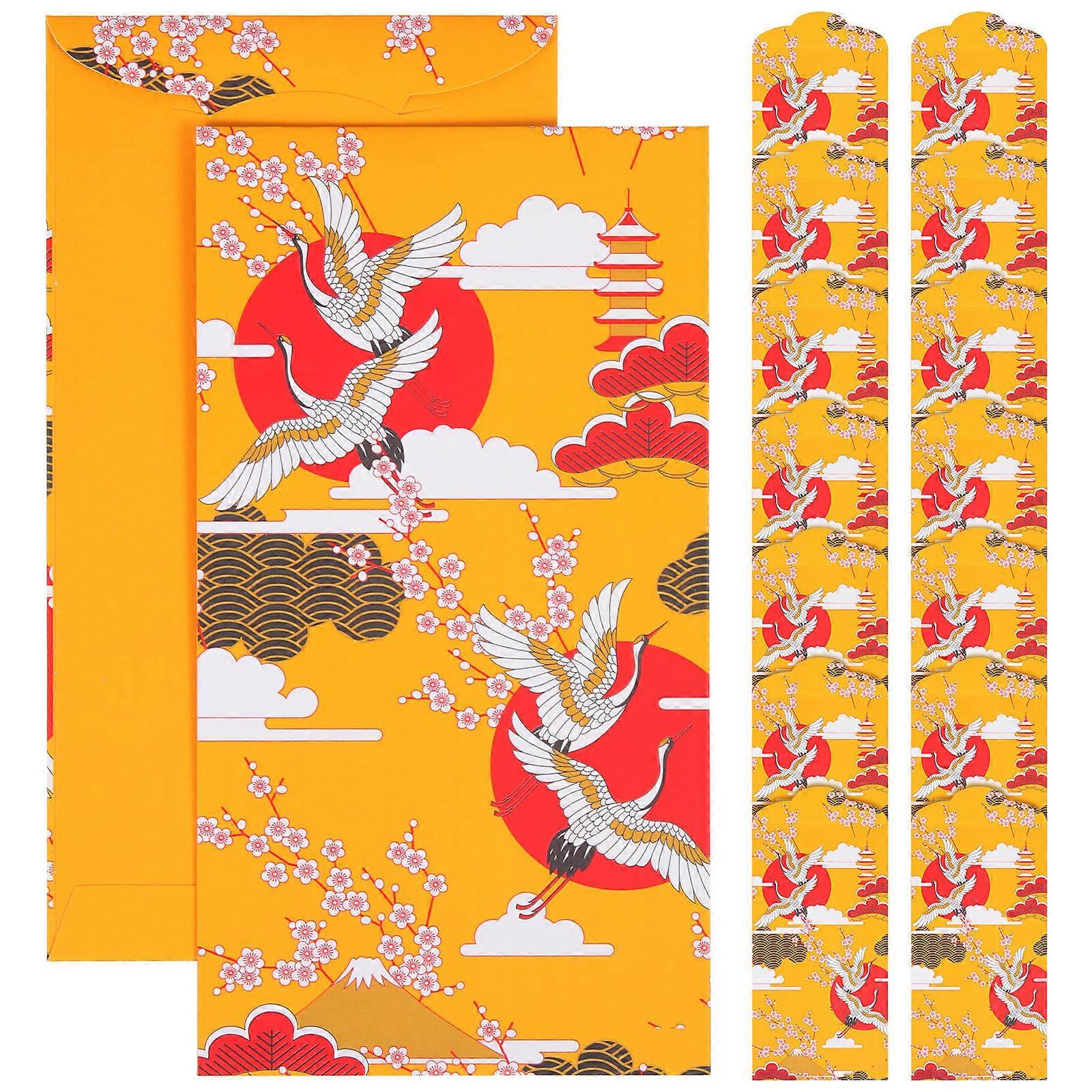 20Pcs Wedding Red Envelopes for Decor Orange Paper Creative Packets