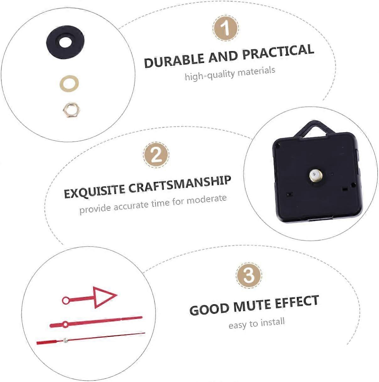 Silent Clock Movement Kit with Precise Time Acrylic Material for Hanging Clock Replacement Accessories