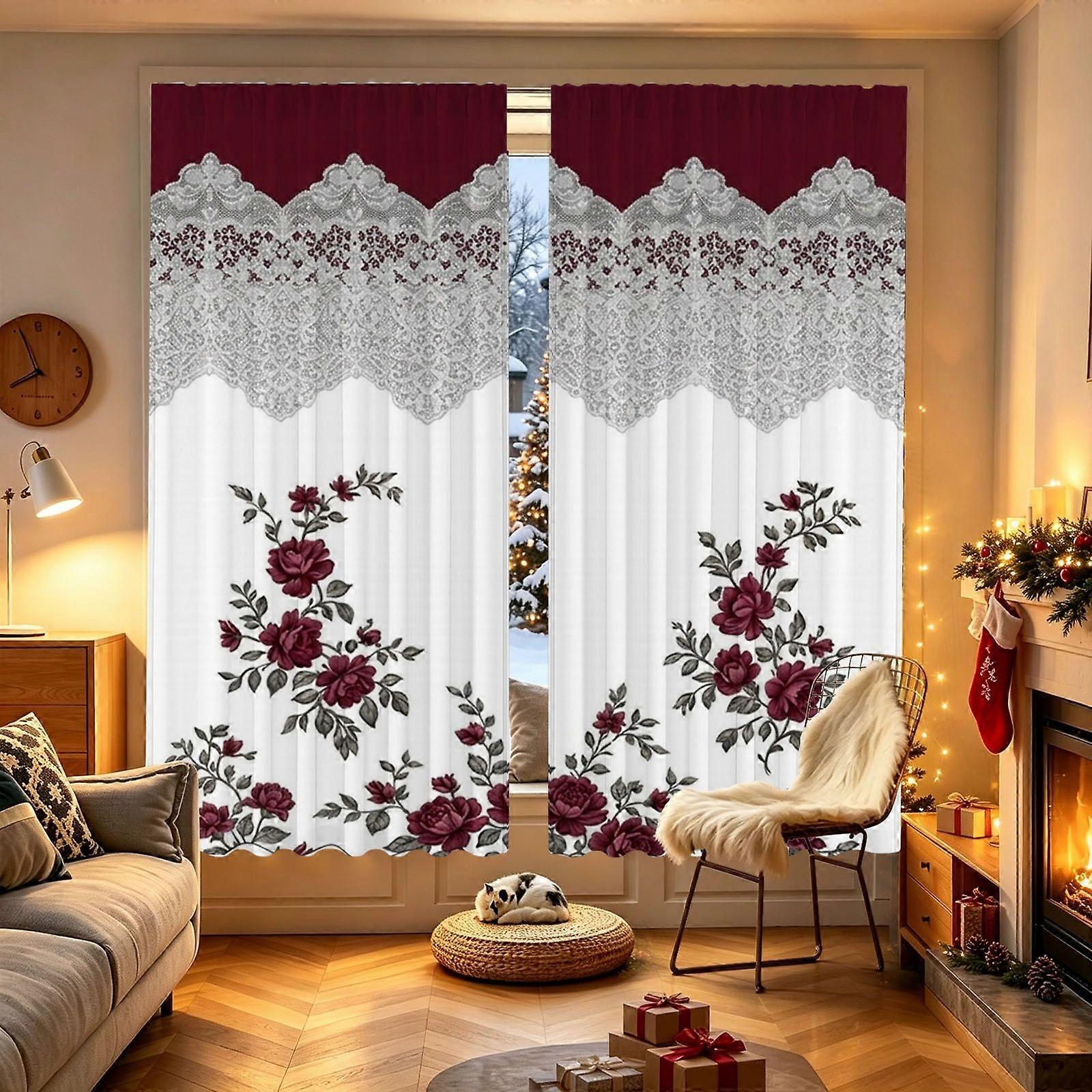 colorful abstract floral Pattern Curtain
