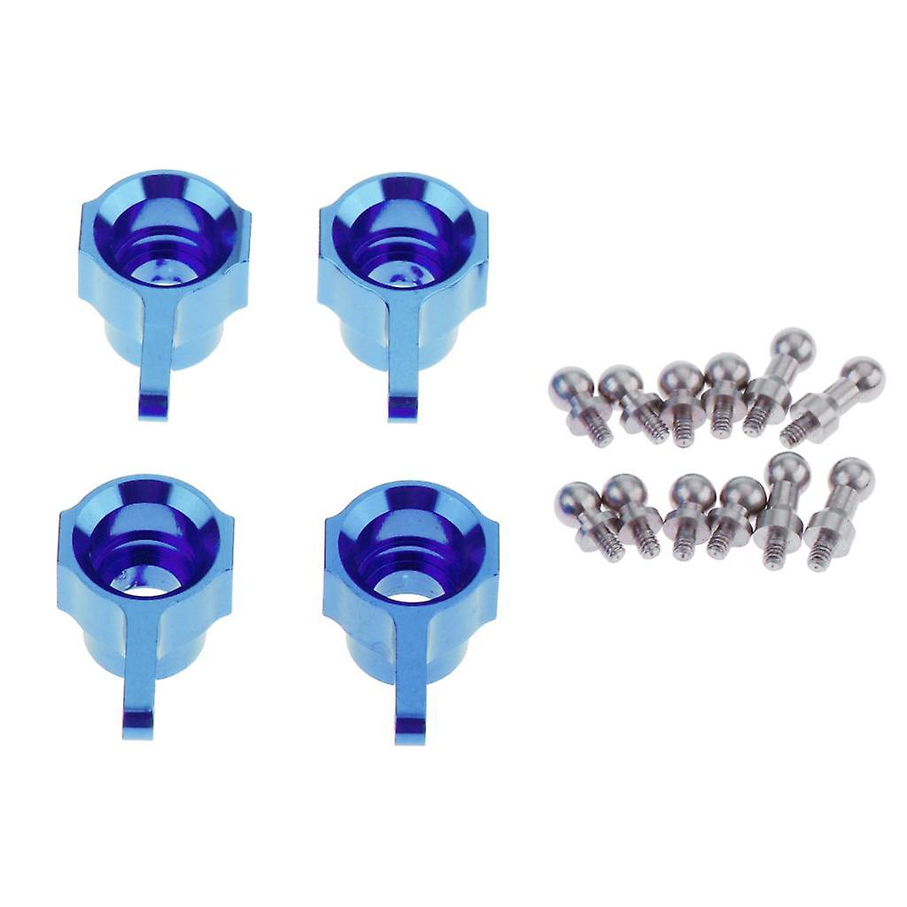 4piece Upgrade Kit RC Hub Carrier Steering Knuckle for 1/24 WLtoys Part Blue