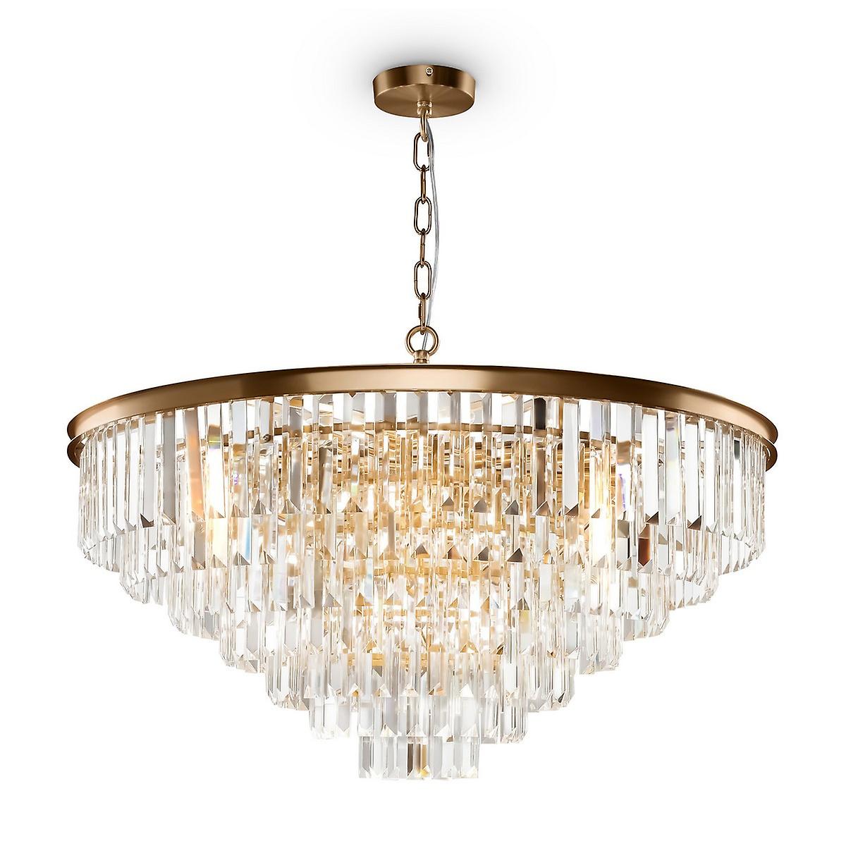 Classic Revero 16 Light Brass Pendant Ceiling Light