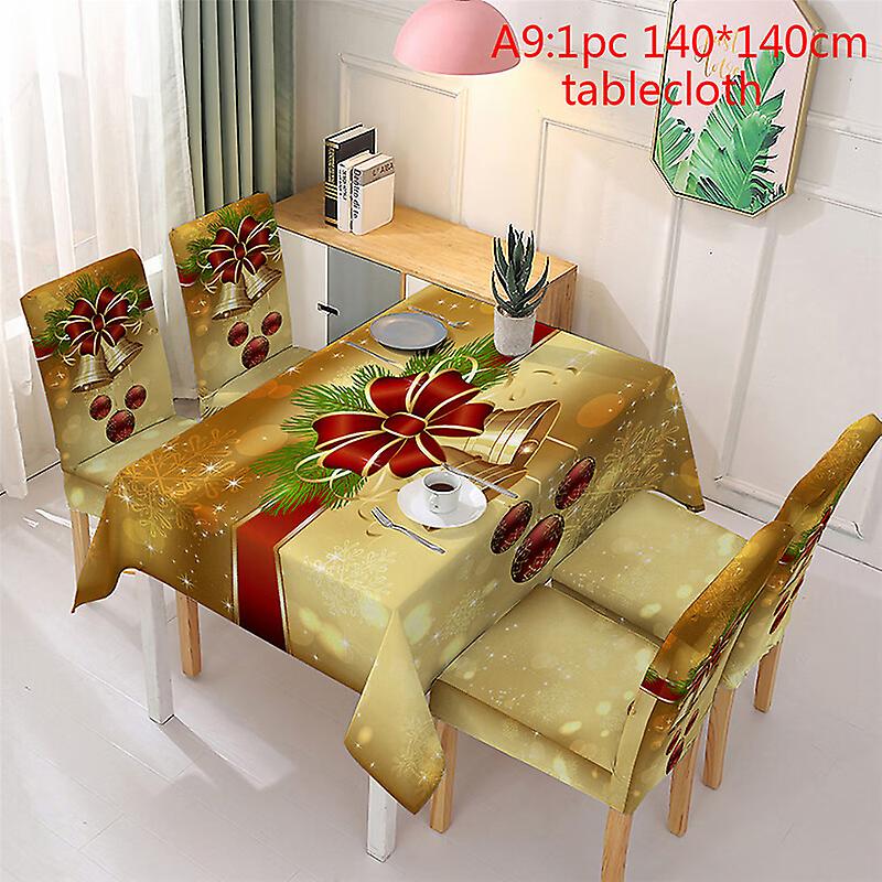 1 Pcs Christmas Snowflake Tablecloth Xmas Dining Chair Cover Waterproof