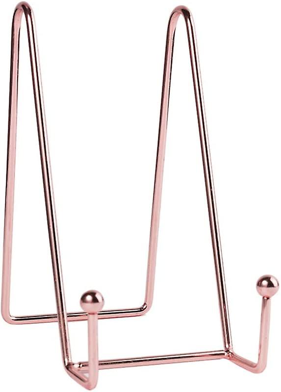 Metal Rose Gold Square Wire Stand Platter Stand Easel Display Rack for Tea Table Countertop Desktop Office(1pc)