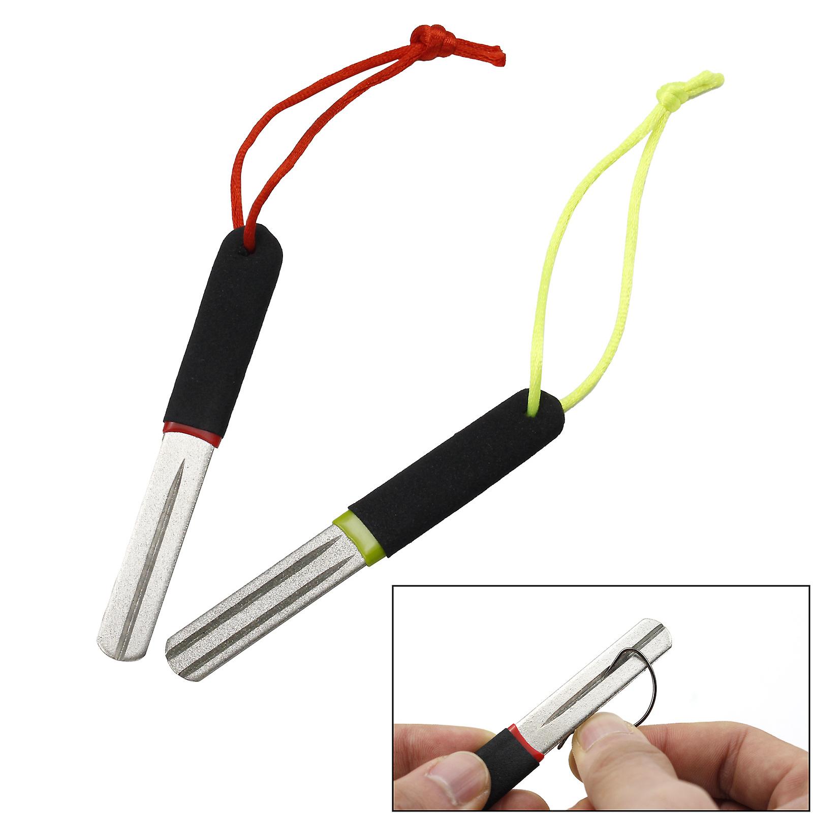 2pcs Professional Fish Hook Sharpener Hook Whetstone Accessories Lanyard