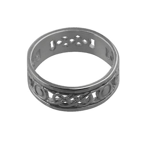Silver 6mm pierced Celtic Wedding Ring Size Q
